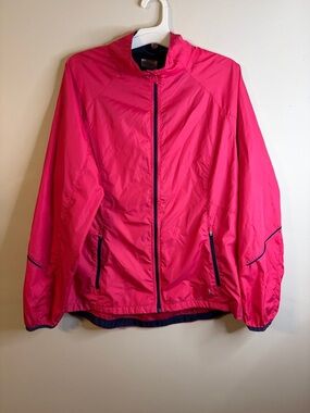 Danskin Now Windbreaker Jacket in Pink Posey Size Large 12-14 EUC #189